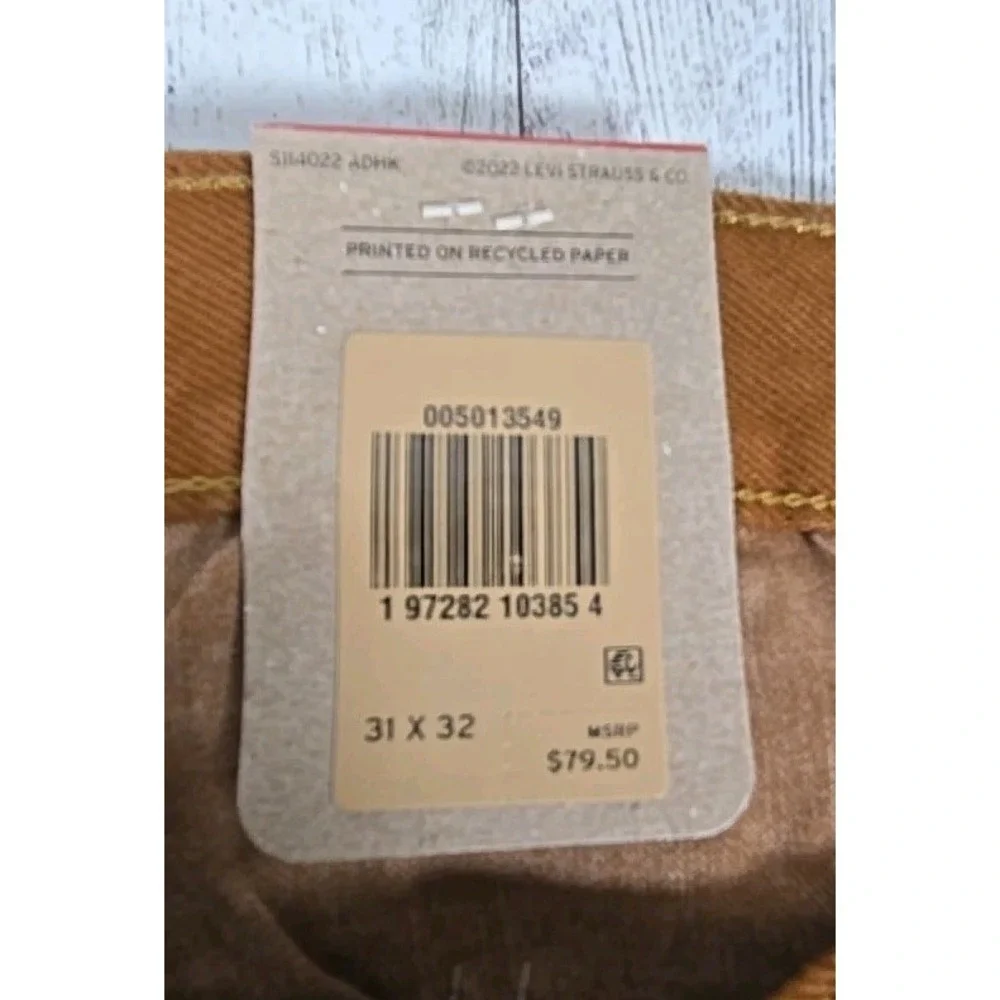 Levi's 501 Mens Jeans 31x32 Straight Leg Brown Sits at Waist Relaxed Thru Thigh